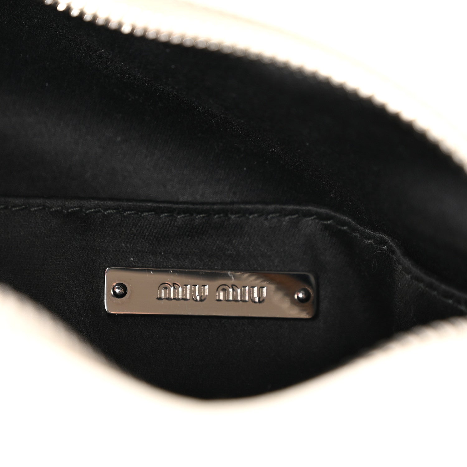 Miu Miu Vitello Soft Calfskin Crystal Embellished Solitaire Camera Bag White 6 of 10