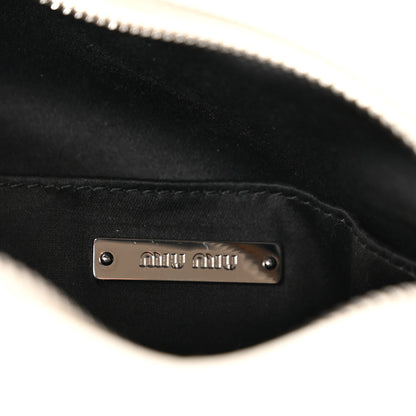 Miu Miu Vitello Soft Calfskin Crystal Embellished Solitaire Camera Bag White 6 of 10