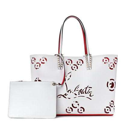 Christian Louboutin Calfskin Loubinthesky Perforated Cabata Tote White 2 of 11