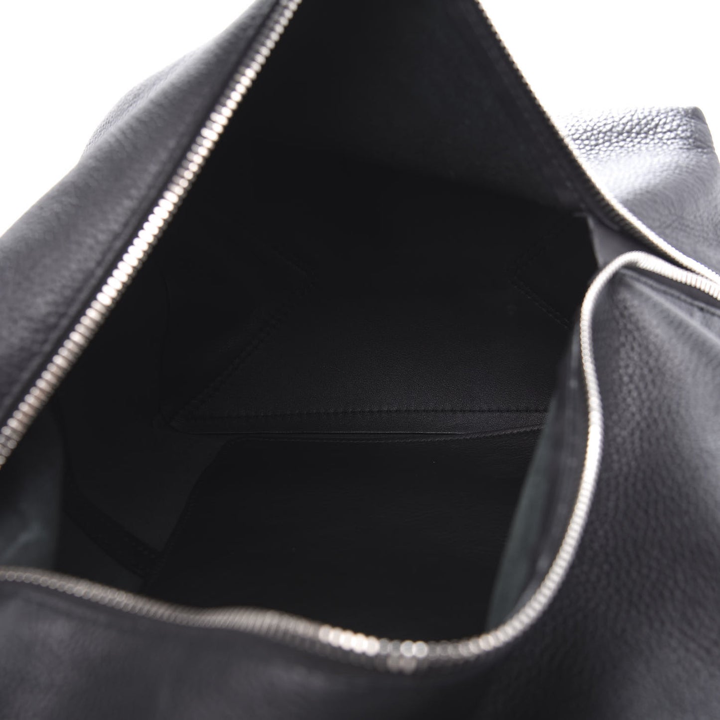 Pebbled Calfskin Medium Zip Hobo Black
