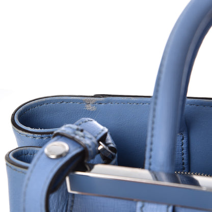 Fendi Vitello Elite Flamingo Petite 2Jours Tote Azzurro Nebula 9 of 15