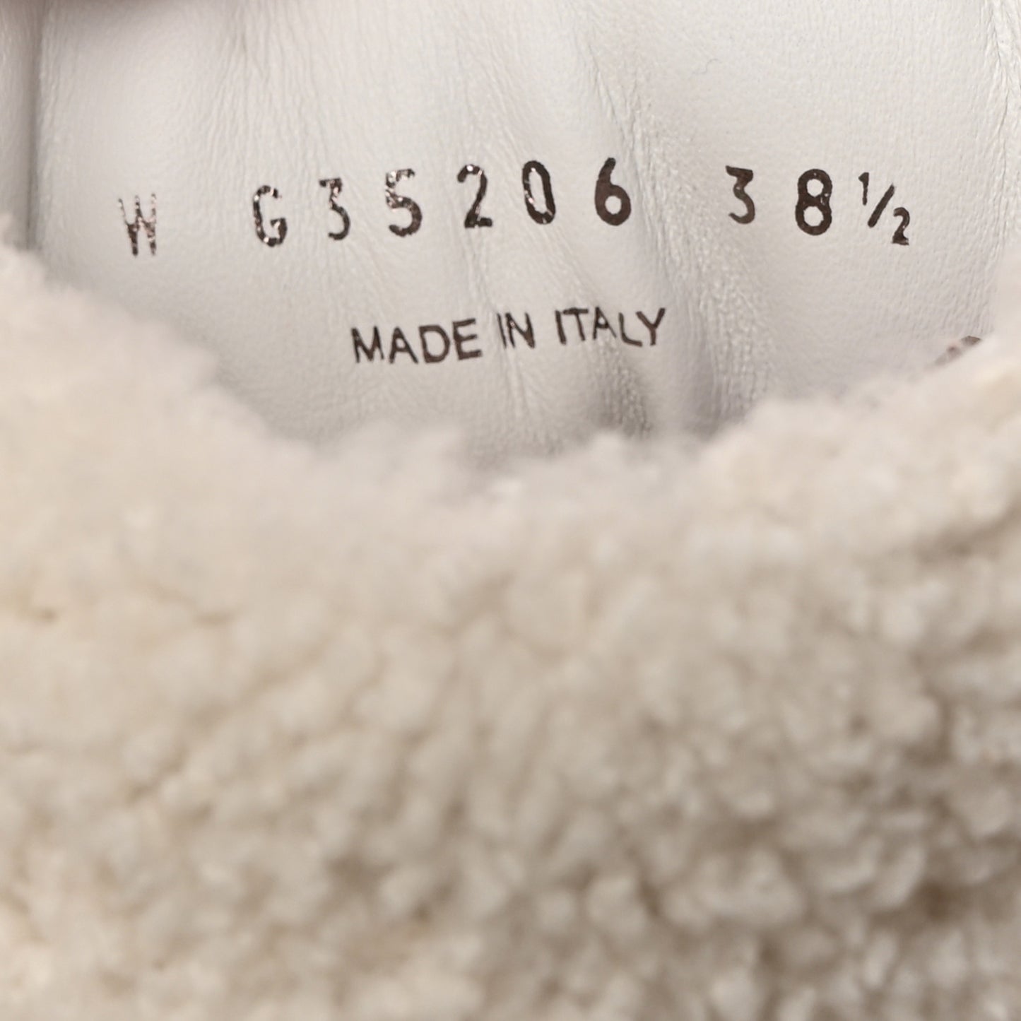 Shearling Suede CC High Top Sneakers 38.5 White Pink