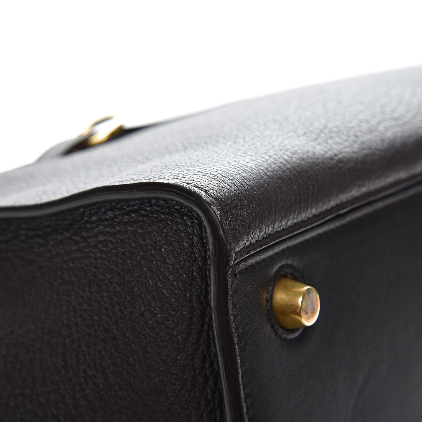 Goatskin Smooth Calfskin Small Ring Bag Dark Taupe
