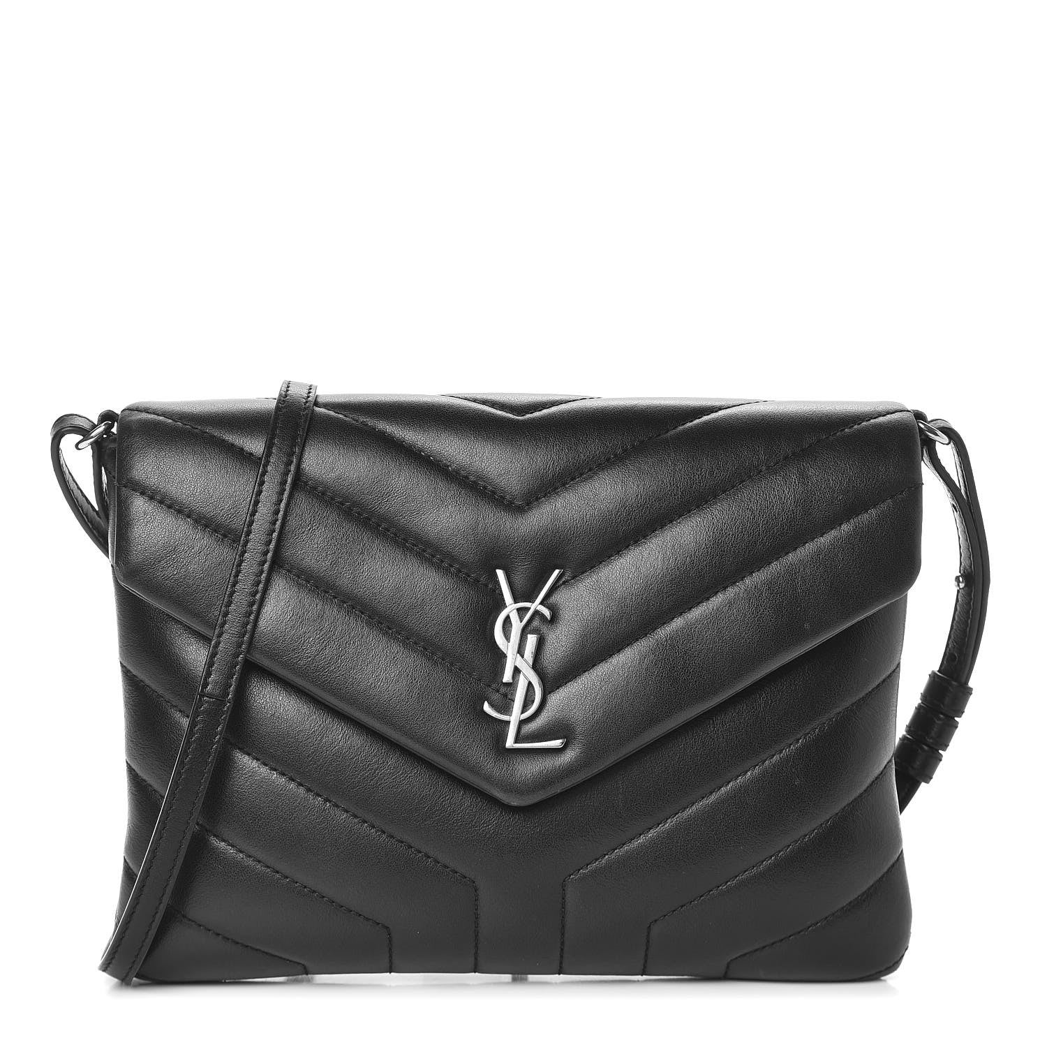 Saint Laurent Calfskin Y Quilted Monogram Loulou Flap Bag Black 1 of 10