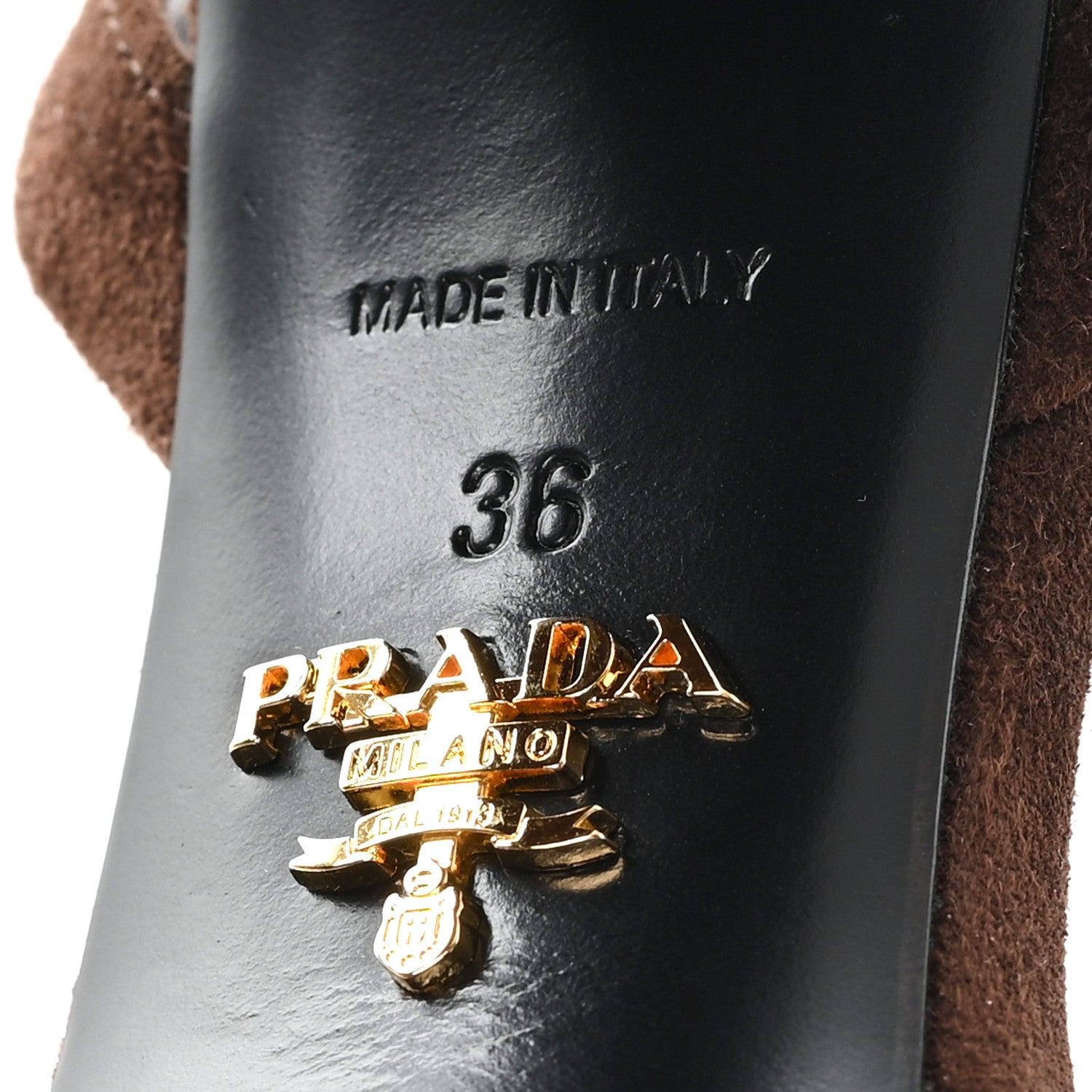 Prada Scamosciata Logo Ankle Strap 40/135mm Platform Sandals 36 Moro 7 of 9