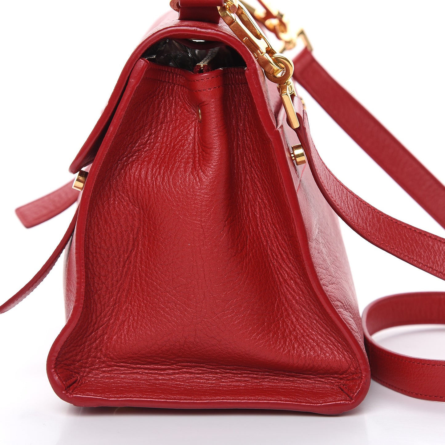 Calfskin Canvas Small Muse Two Red