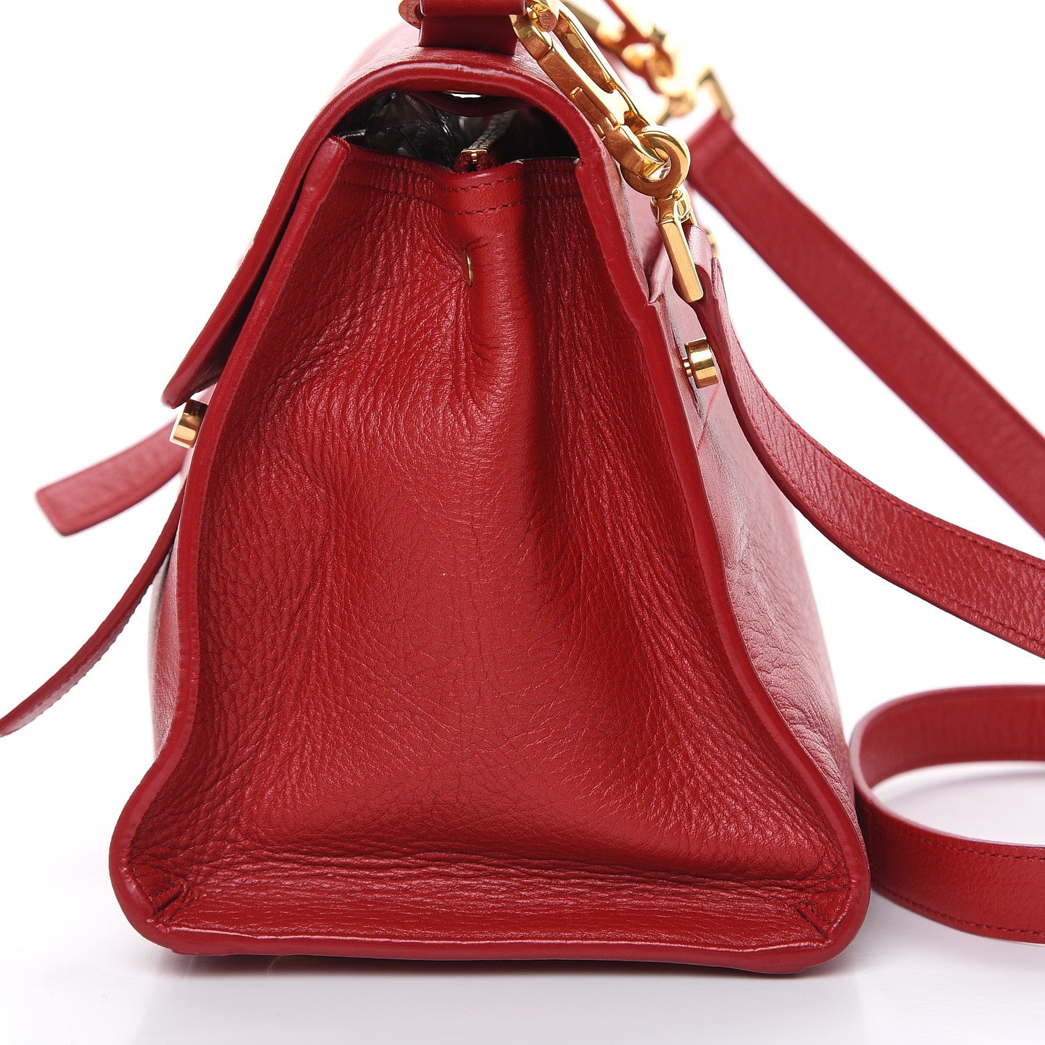 Saint Laurent Calfskin Canvas Small Muse Two Red 11 of 11