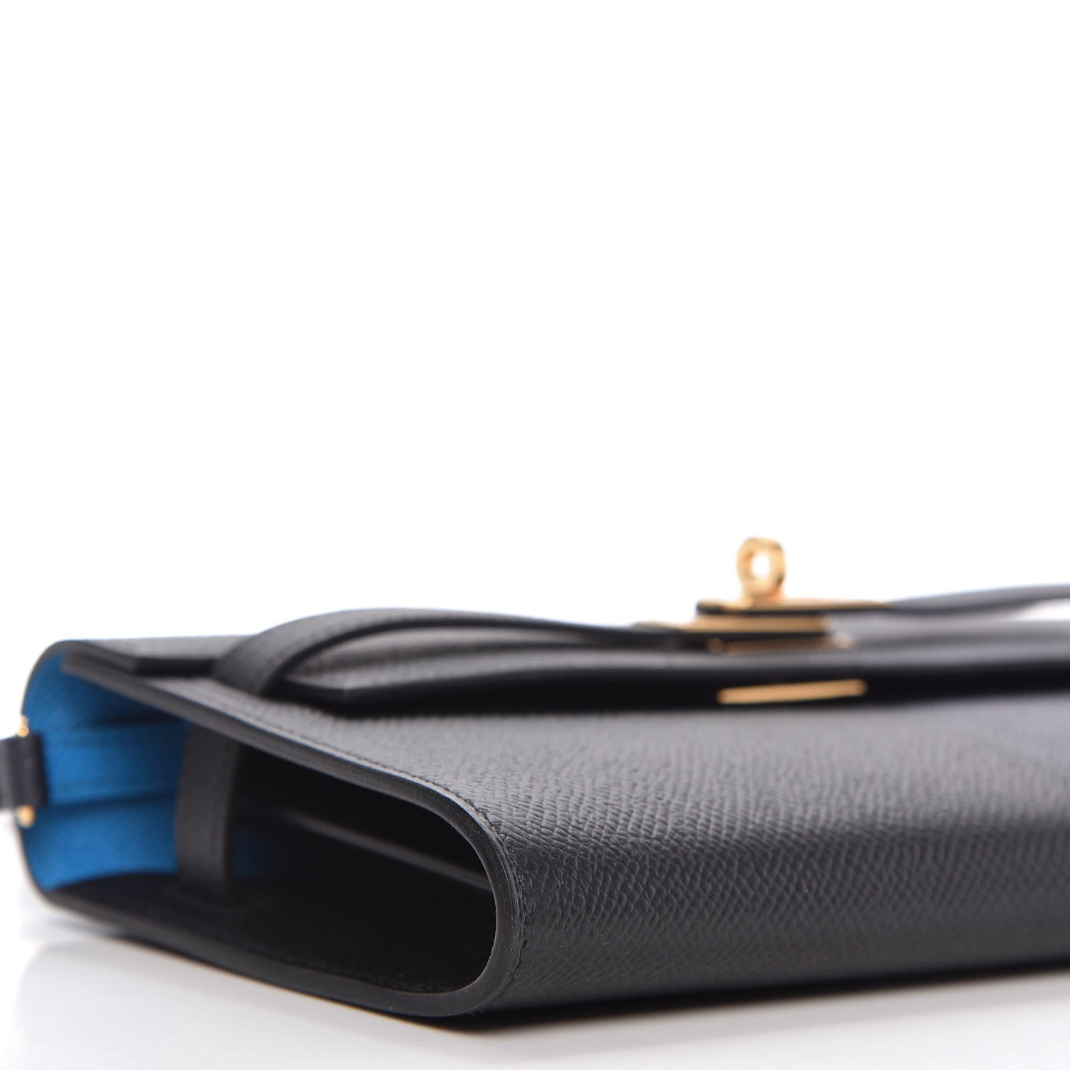 Hermes Epsom Casaque Kelly Wallet To Go Black Bleu Indigo Bleu Frida 6 of 10