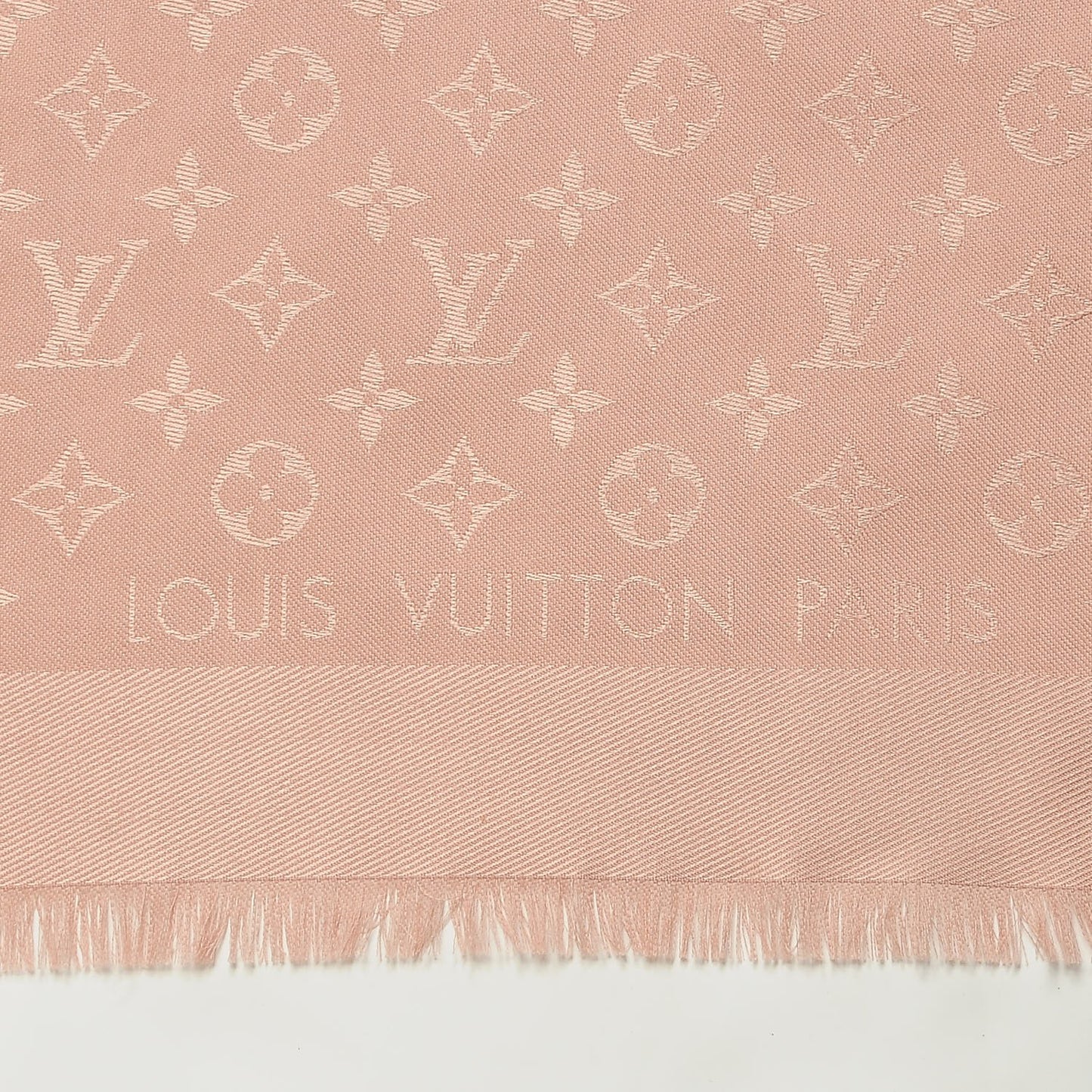 Silk Wool Monogram Shawl Natural