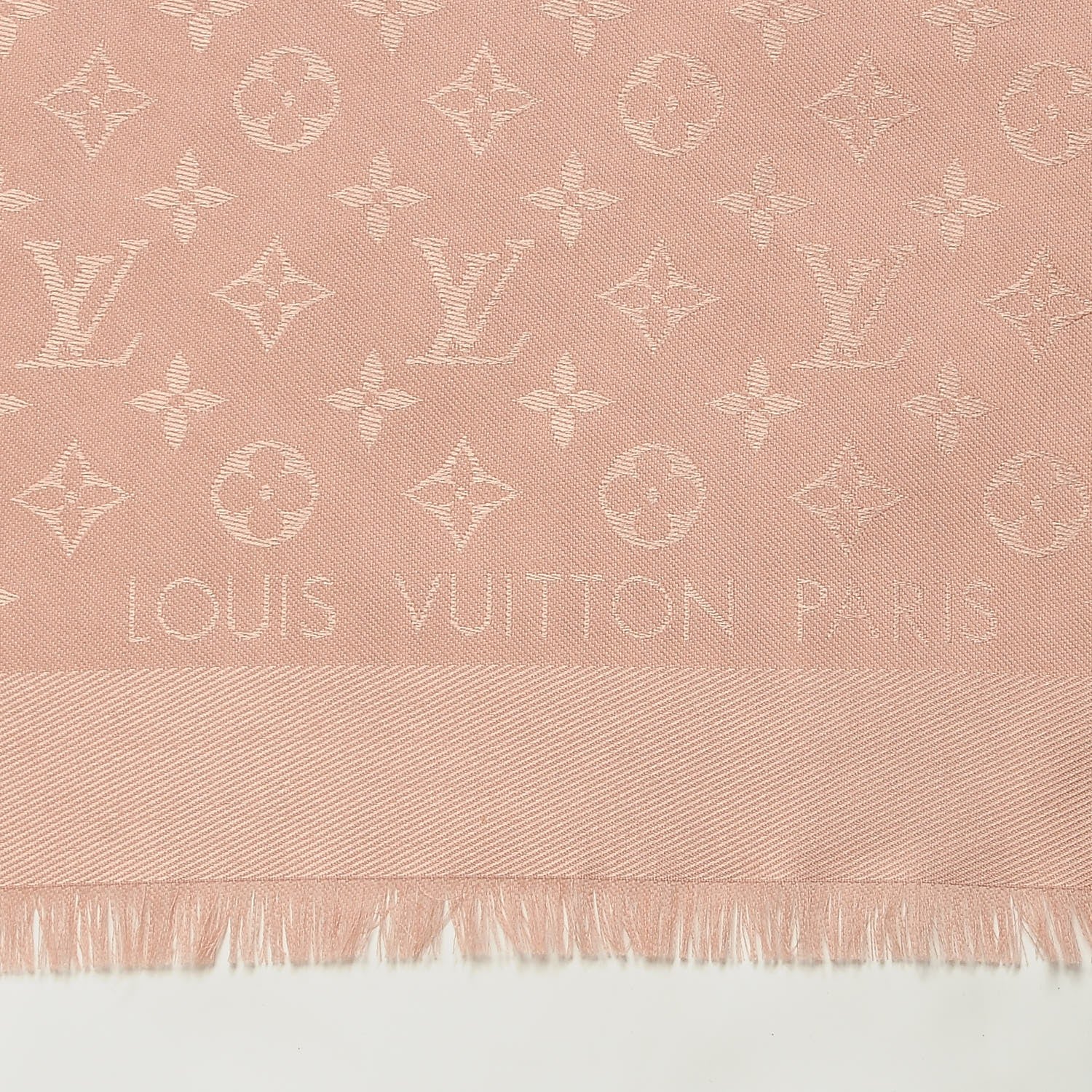 Louis Vuitton Silk Wool Monogram Shawl Natural 3 of 4