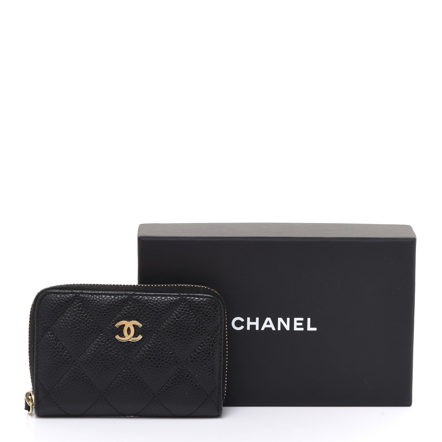 Chanel Caviar Quilted Zip Coin Purse Black 8 of 8