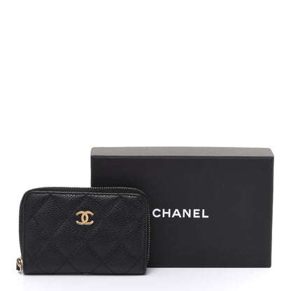 Chanel Caviar Quilted Zip Coin Purse Black 8 of 8