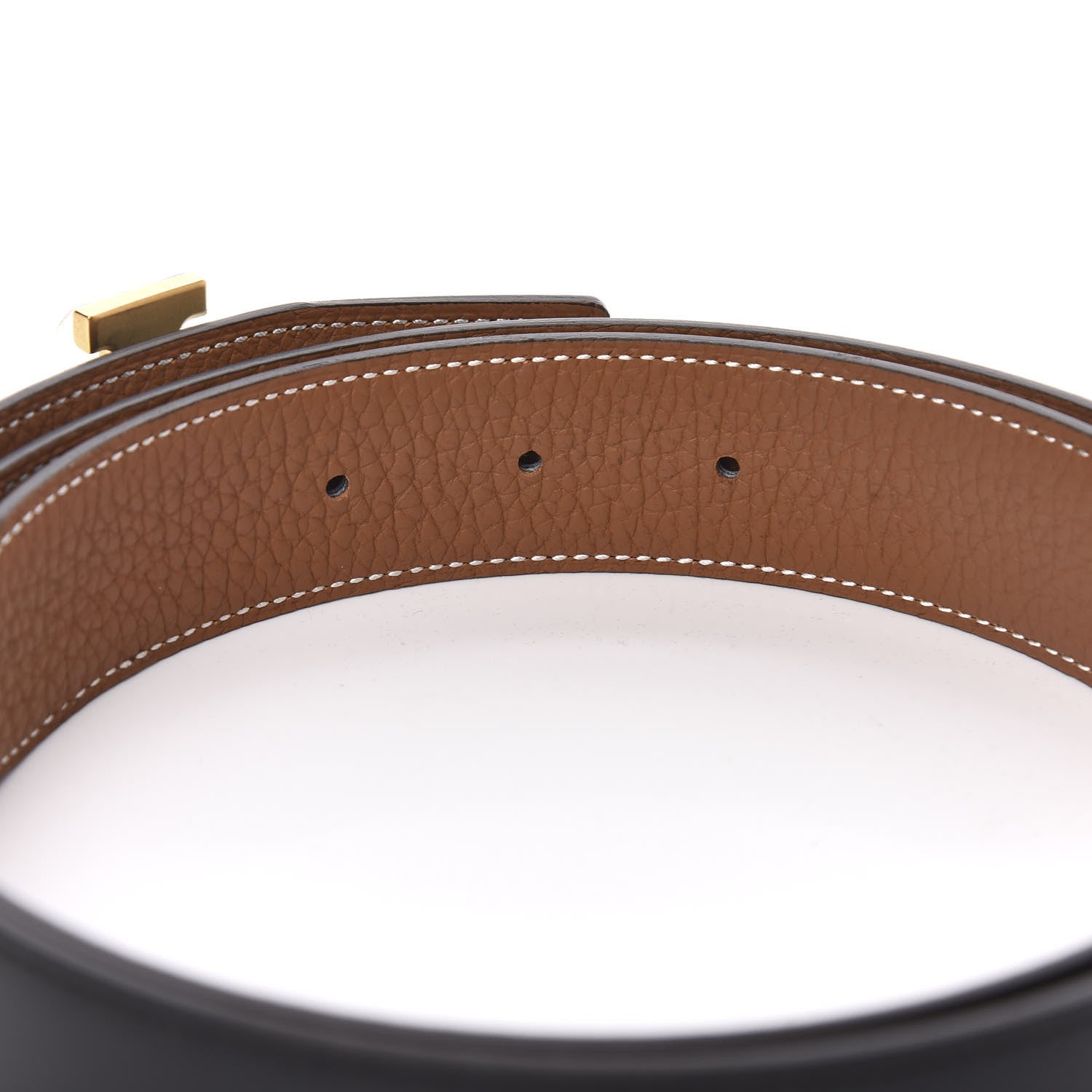 Hermes Box Togo 32mm H Belt 95 Black Gold 3 of 6