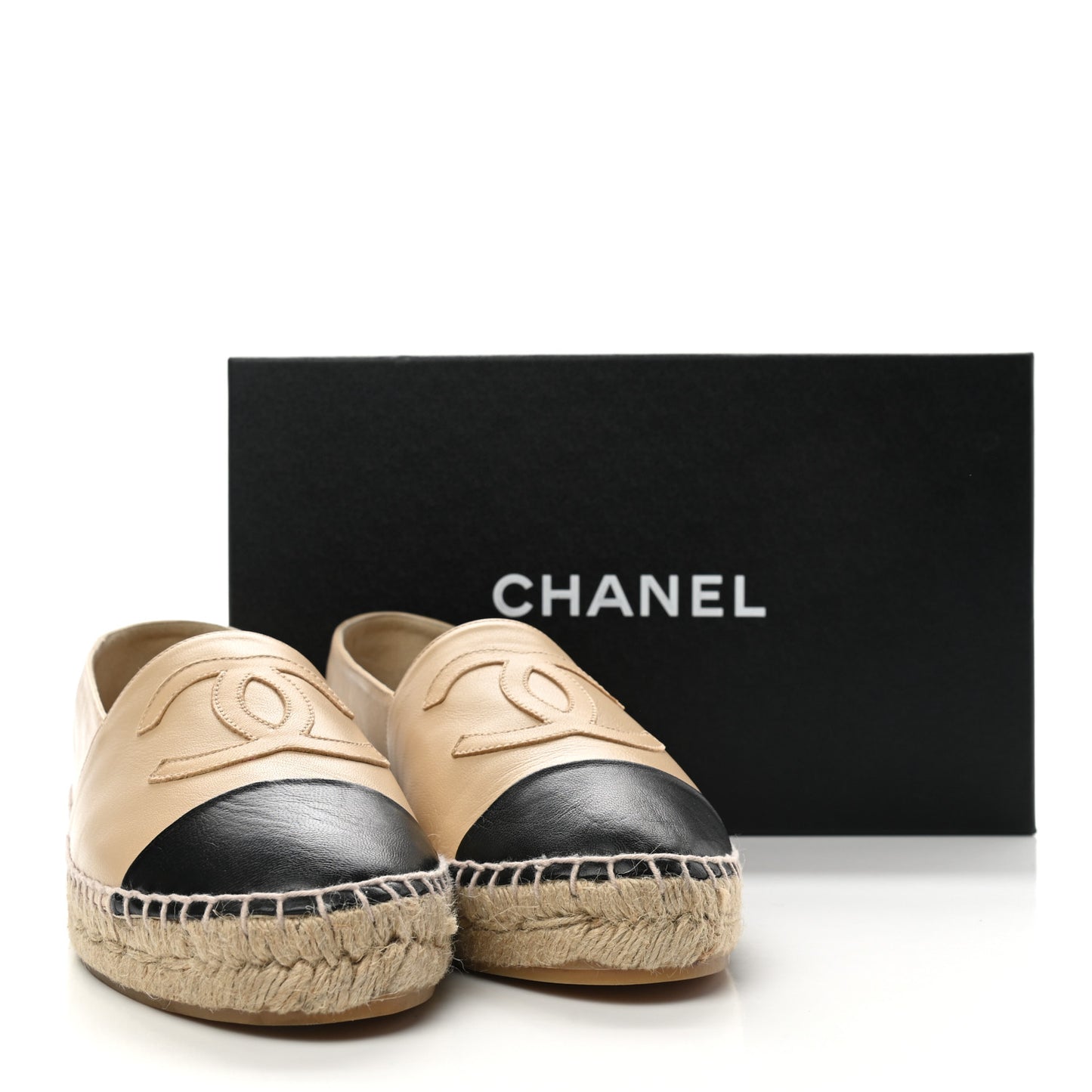 Lambskin CC Espadrilles 39 Beige Black