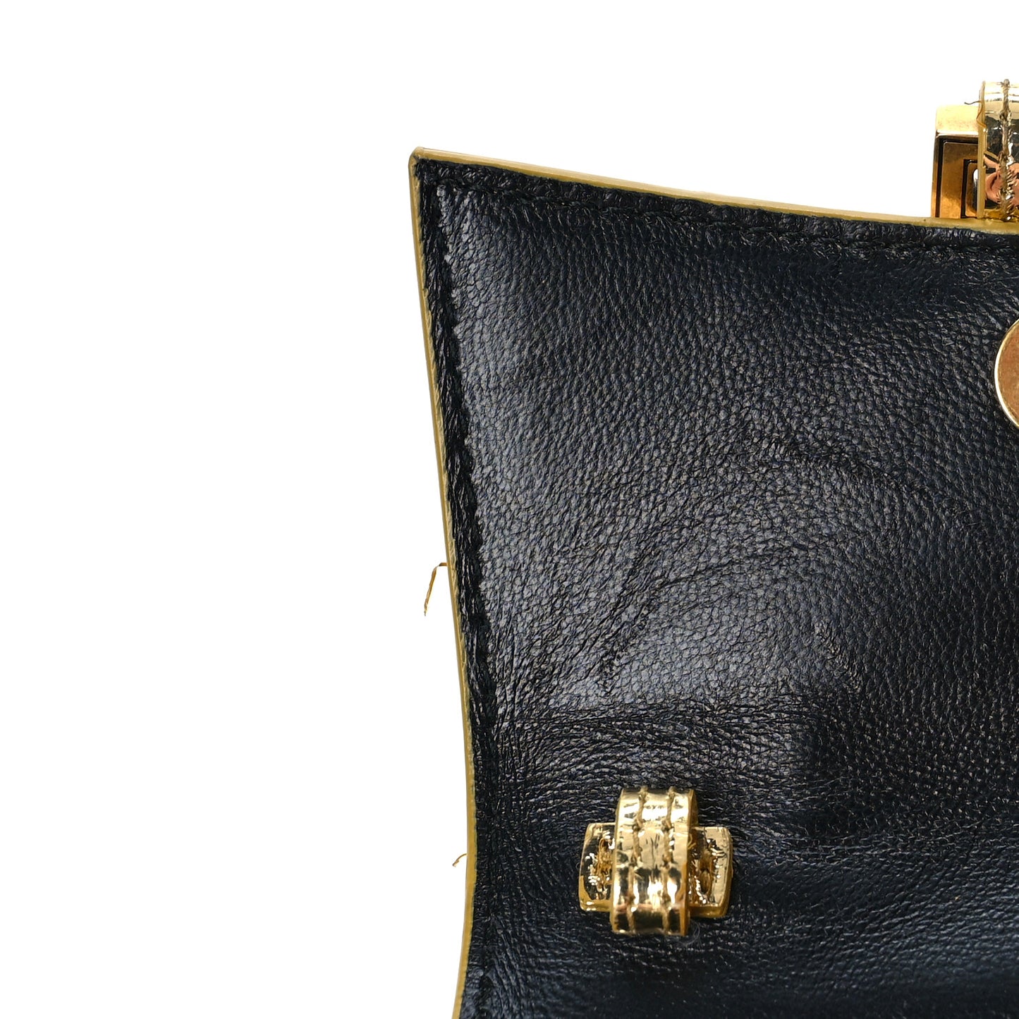 Metallic Calfskin Crocodile Embossed Hourglass Top Handle Bag Mini Gold