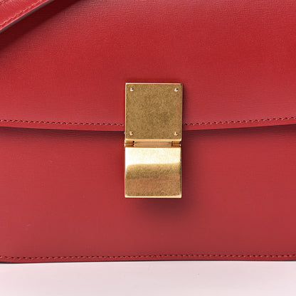 Celine Box Calfskin Medium Classic Box Flap Bag Red 10 of 10