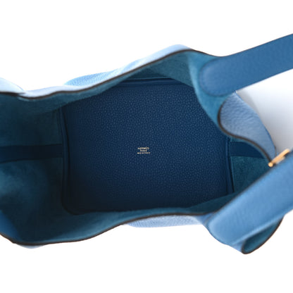 Hermes Taurillon Clemence Picotin Lock 22 MM Mykonos 4 of 9