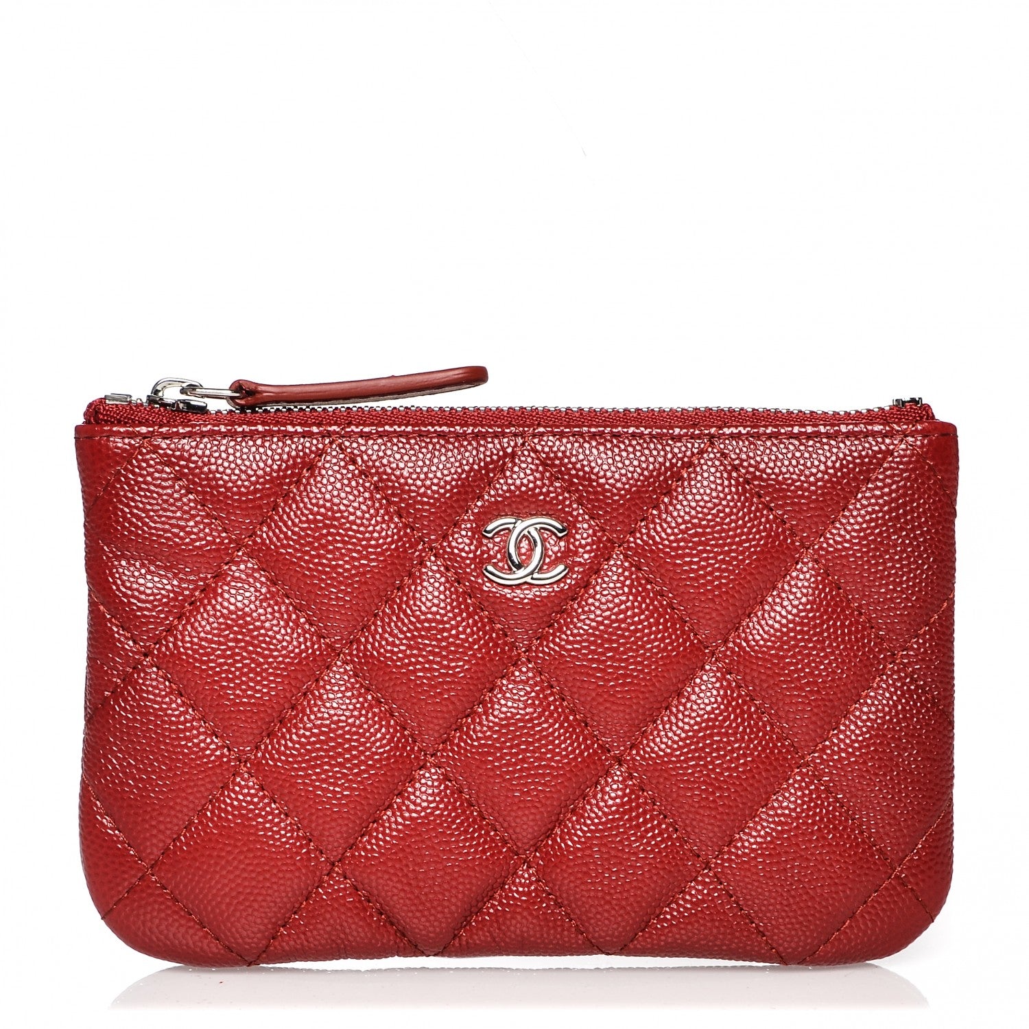 Chanel Caviar Quilted Small Cosmetic Case Dark Red 1 of 7