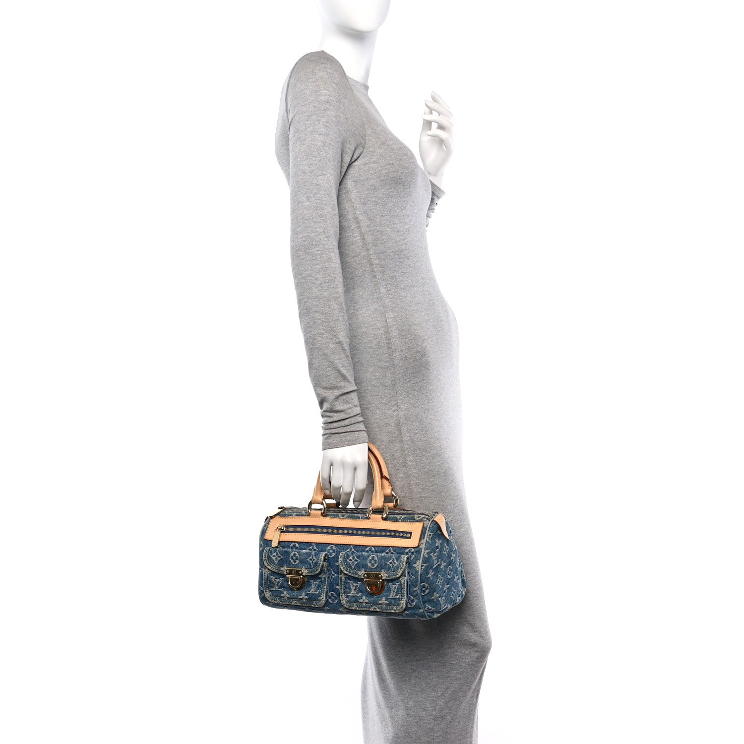 Louis Vuitton Monogram Denim Neo Speedy Blue 2 of 10