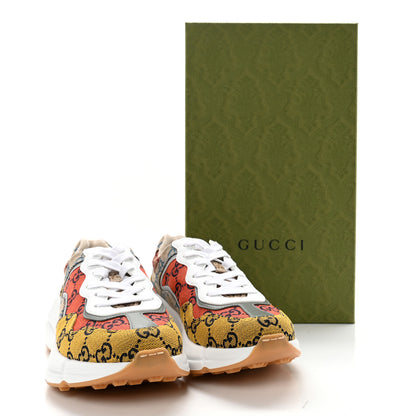 Gucci Monogram Multicolor Demetra Womens Rhyton Sneakers 37 Yellow Blue Great White Tabasco 9 of 9