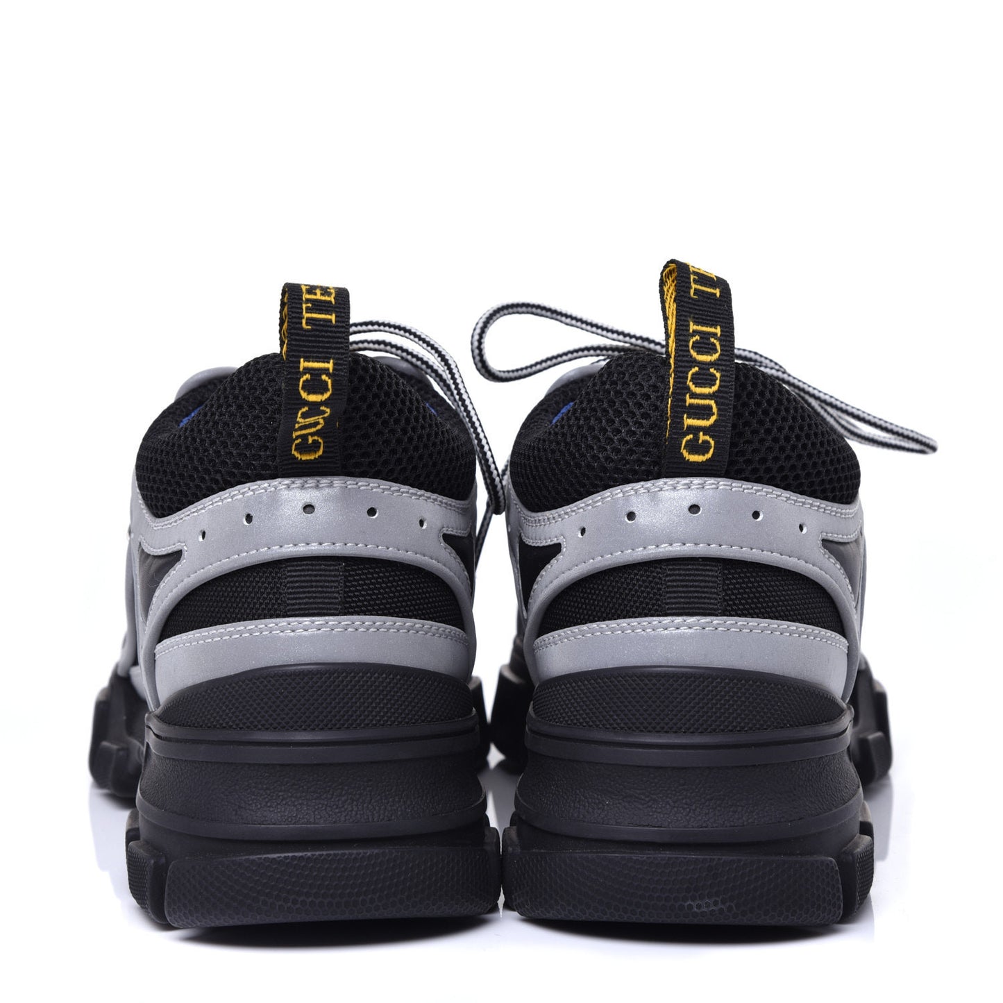X SEGA Mesh Technical Canvas Calfskin Reflective Mens Flashtrek Sneakers 9 Silver Black