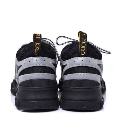 Gucci X SEGA Mesh Technical Canvas Calfskin Reflective Mens Flashtrek Sneakers 9 Silver Black 7 of 10