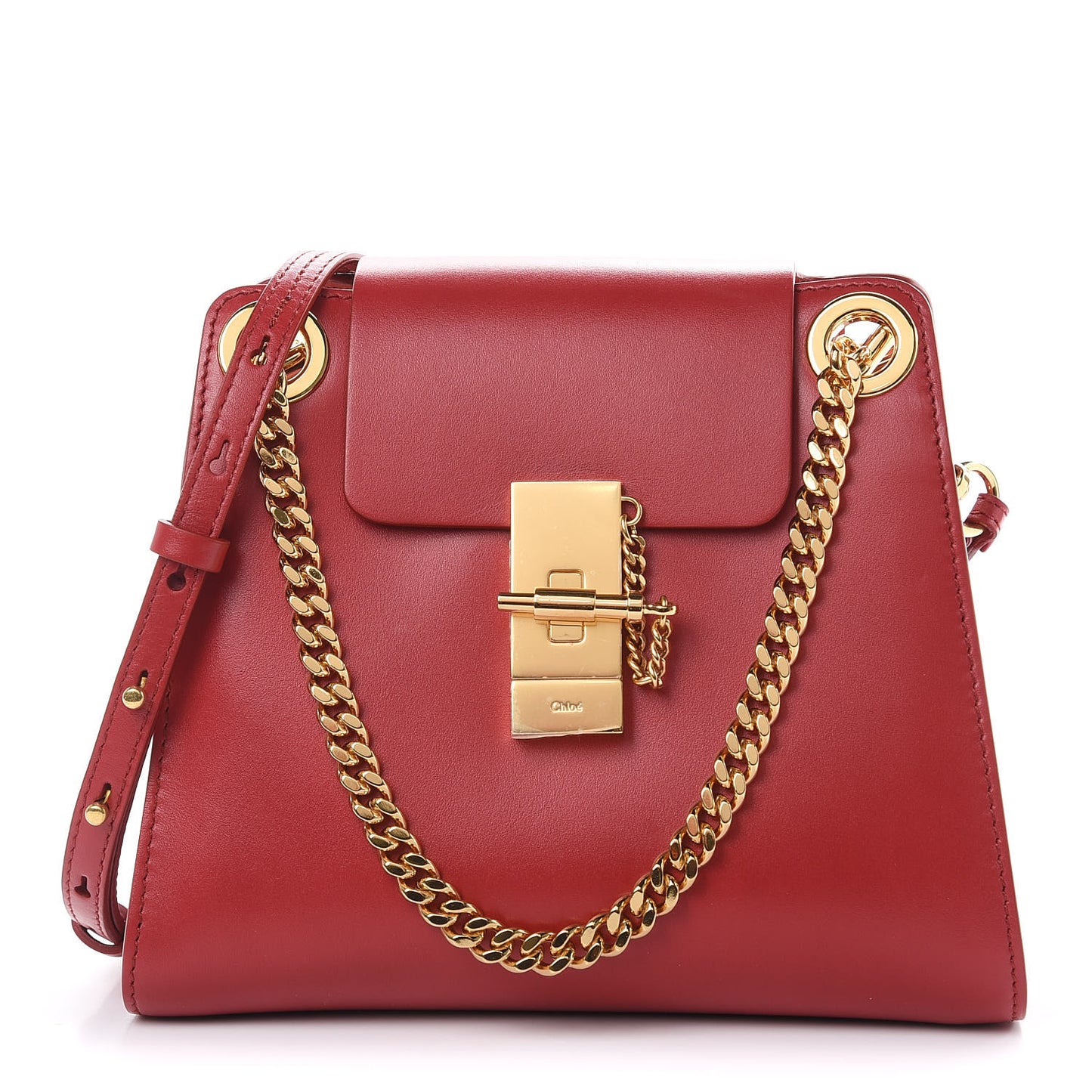 Shiny Calfskin Mini Annie Shoulder Bag Dreamy Red
