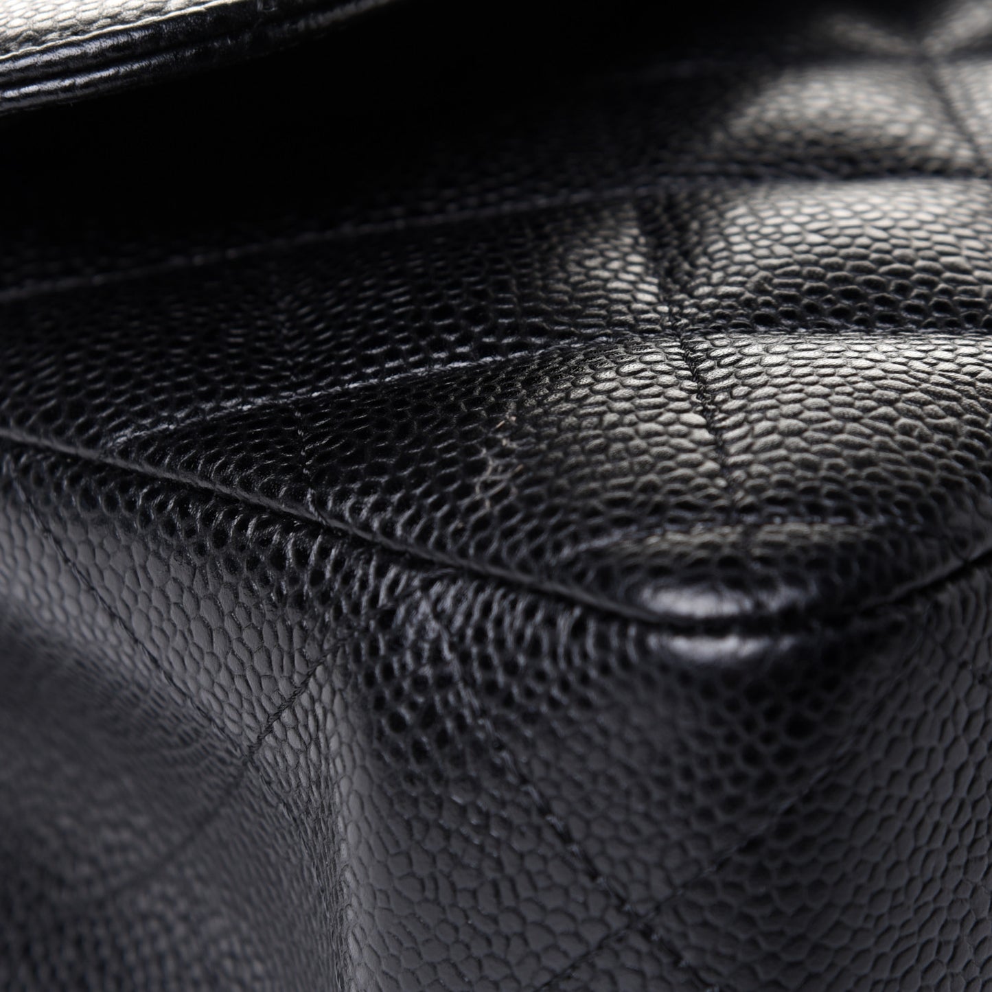 Caviar Quilted Jumbo Double Flap Black