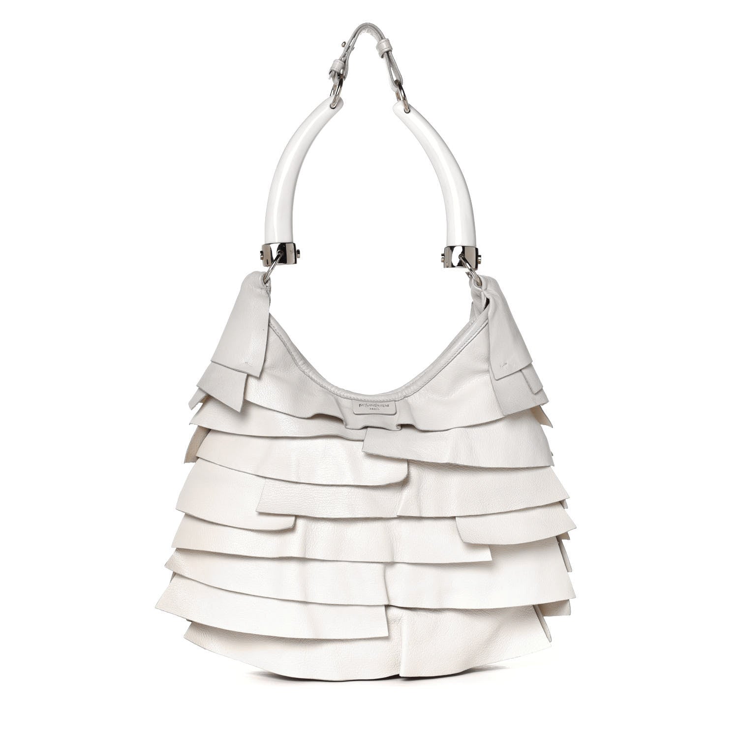 Saint Laurent Chevre Ruffle Saint Tropez White 1 of 4