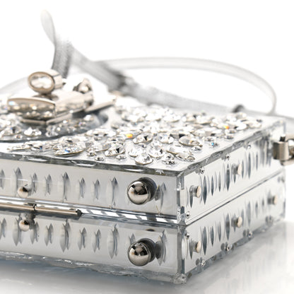 Dolce & Gabbana Crystal Embellished Plexiglass Dolce Box Clutch Silver 10 of 10