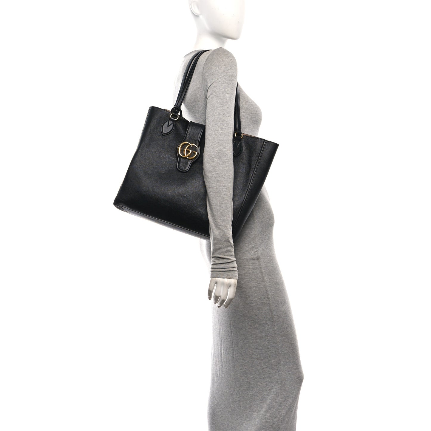 New Sakai Calfskin Lux Medium Dahlia Tote Black