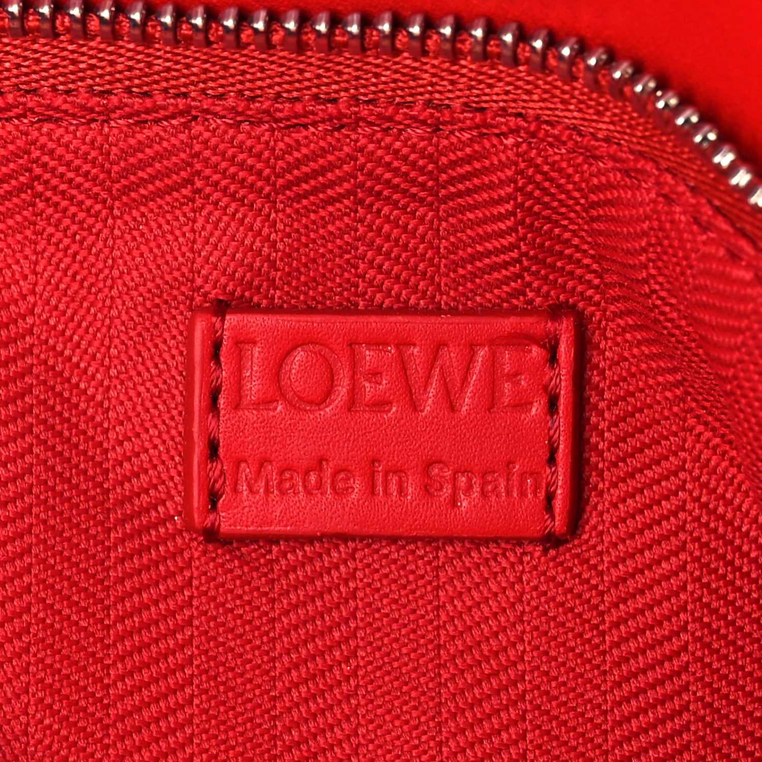 Loewe Satin Calfskin Mini Puzzle Edge Bag Red 6 of 8