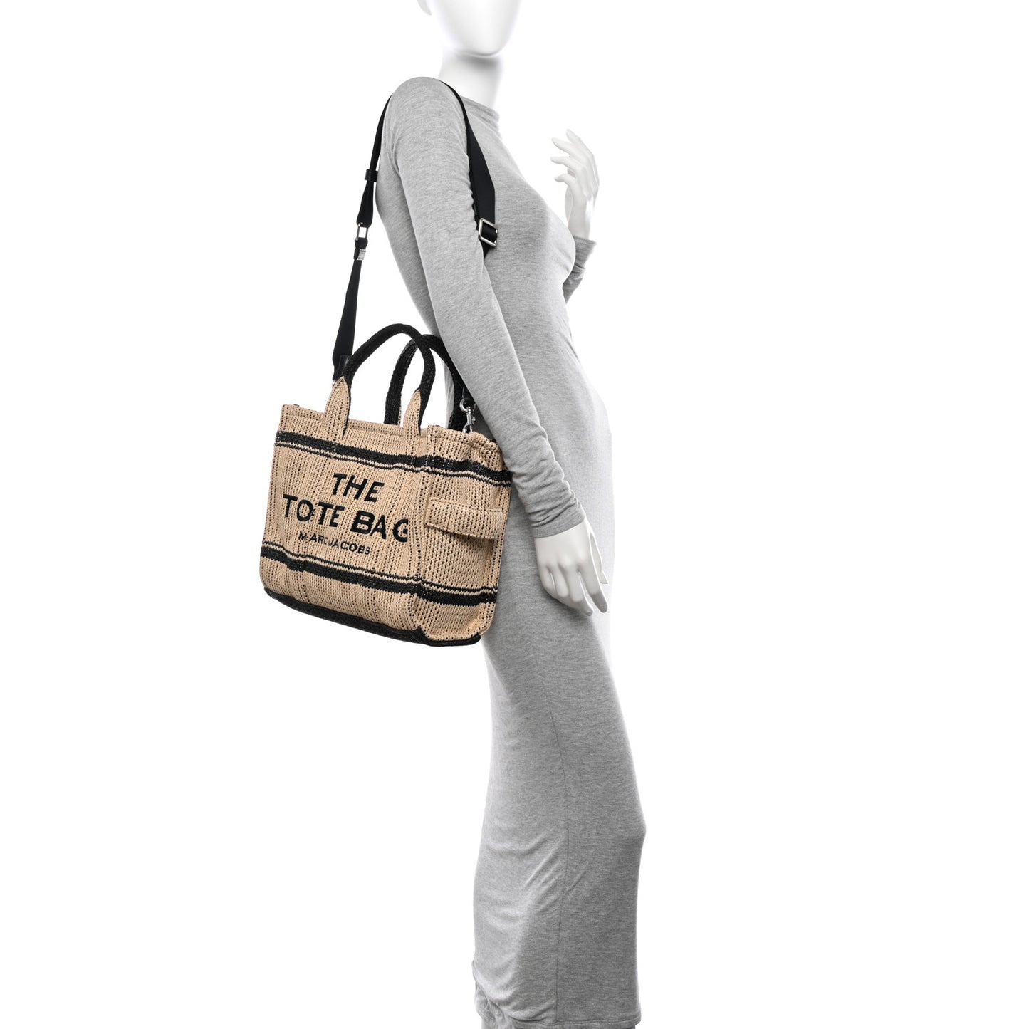 Straw Jacquard Medium The Traveler Tote Bag Natural