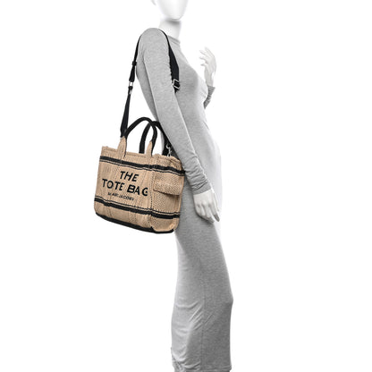 Marc Jacobs Straw Jacquard Medium The Traveler Tote Bag Natural 2 of 11