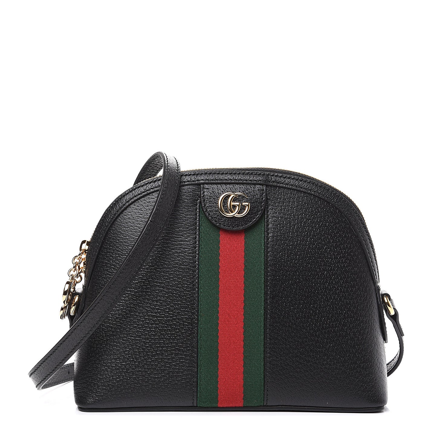 Calfskin GG Web Small Ophidia Dome Shoulder Bag Black