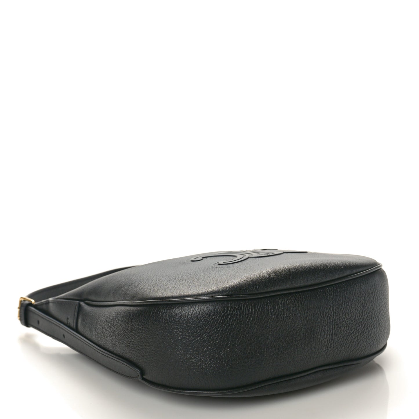 Supple Calfskin Cuir Triomphe Small Heloise Shoulder Bag Black