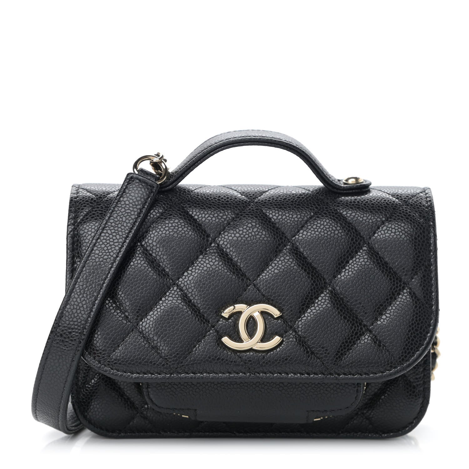 Chanel Caviar Quilted Business Affinity Clutch With Chain Black 1 of 12