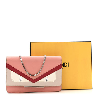 Fendi Vitello Elite Crystal Eye Monster Tube Wallet on Chain Grigio Polvere Ribes Multicolor 17 of 17