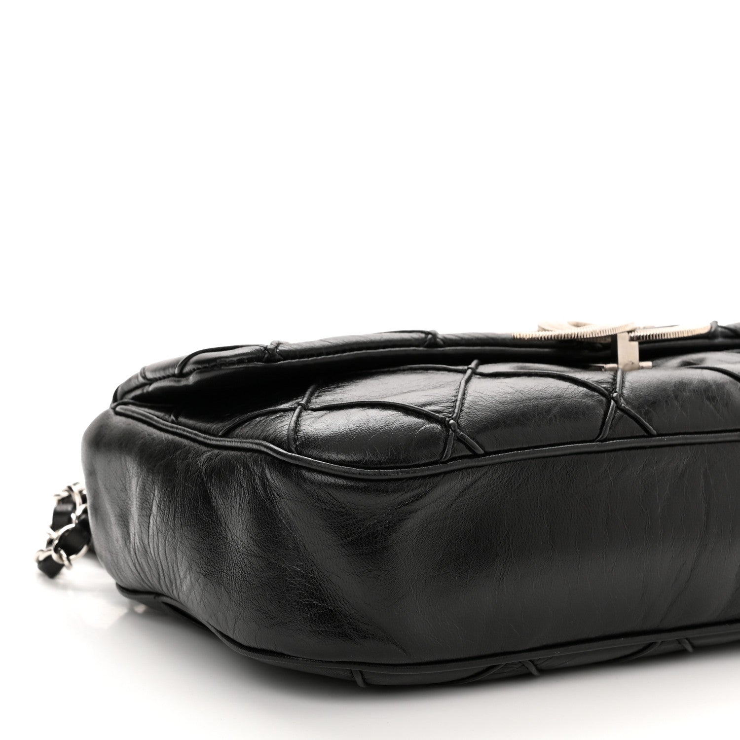Chanel Lambskin Quilted Giant CC Flap Shoulder Bag Black 8 of 10
