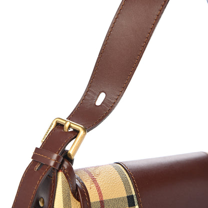 Burberry Haymarket Check Buckle Satchel Brown 8 of 12