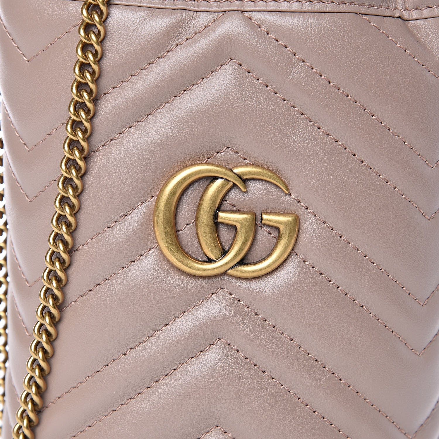 Gucci Calfskin Matelasse Mini GG Marmont 2.0 Bucket Bag Porcelain Rose 7 of 9