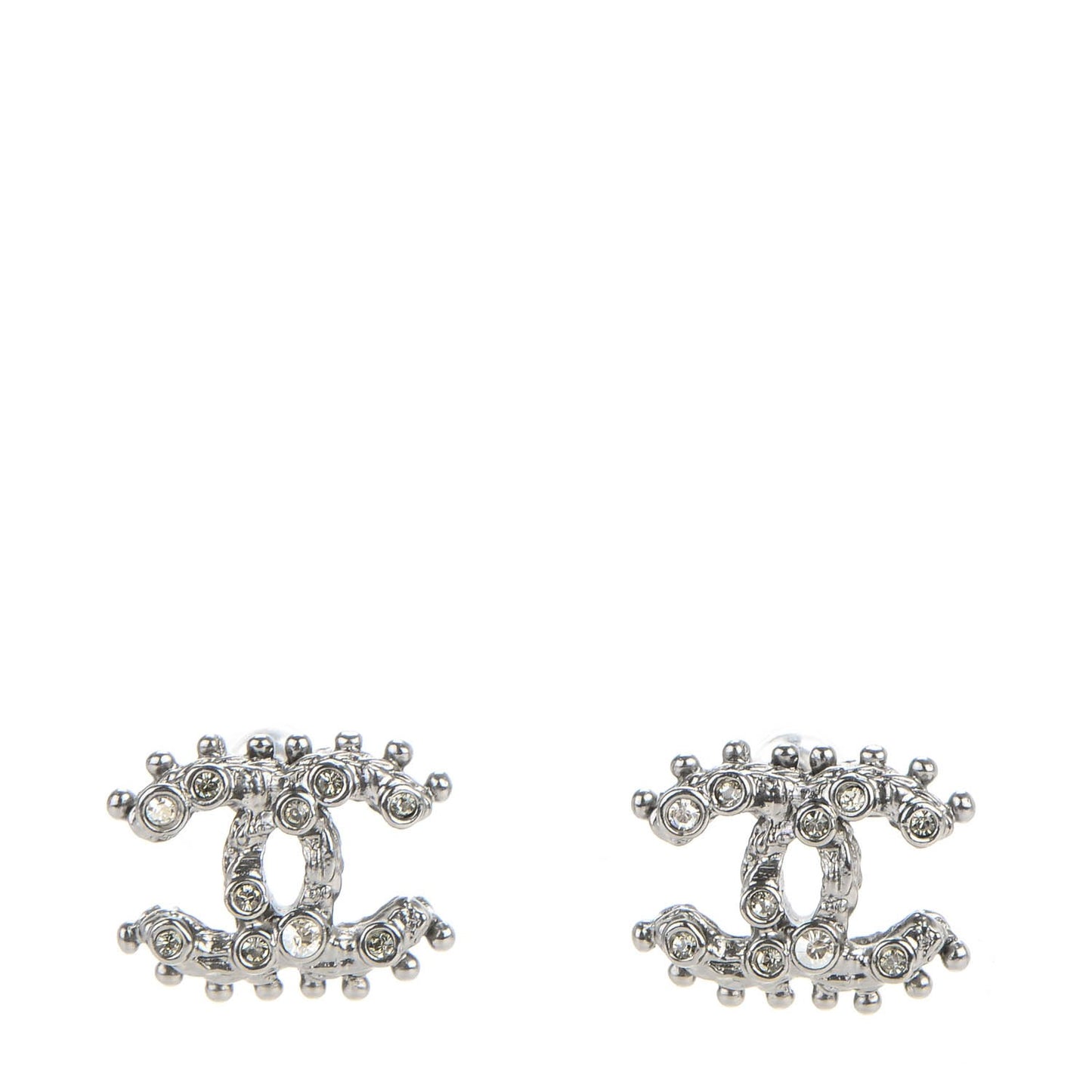 Crystal CC Earrings Silver