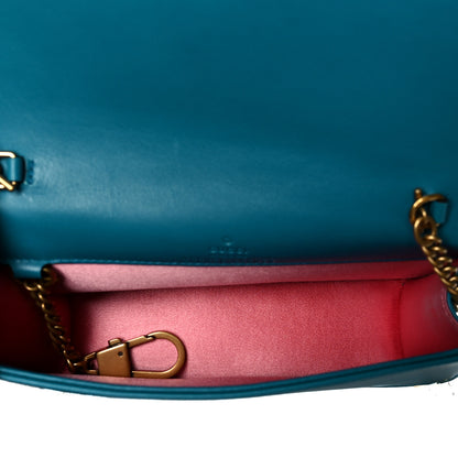 Gucci Velvet Matelasse GG Marmont Mini Bag Pavone Cyan 5 of 9
