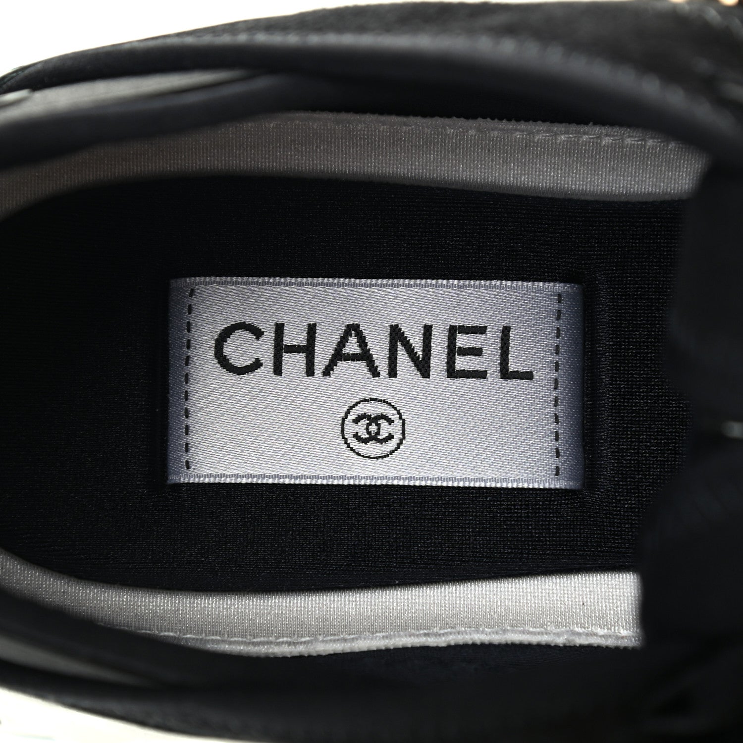 Chanel Velvet Calfskin Mixed Fibers CC Sneakers 39.5 Black 6 of 7