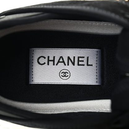 Chanel Velvet Calfskin Mixed Fibers CC Sneakers 39.5 Black 6 of 7