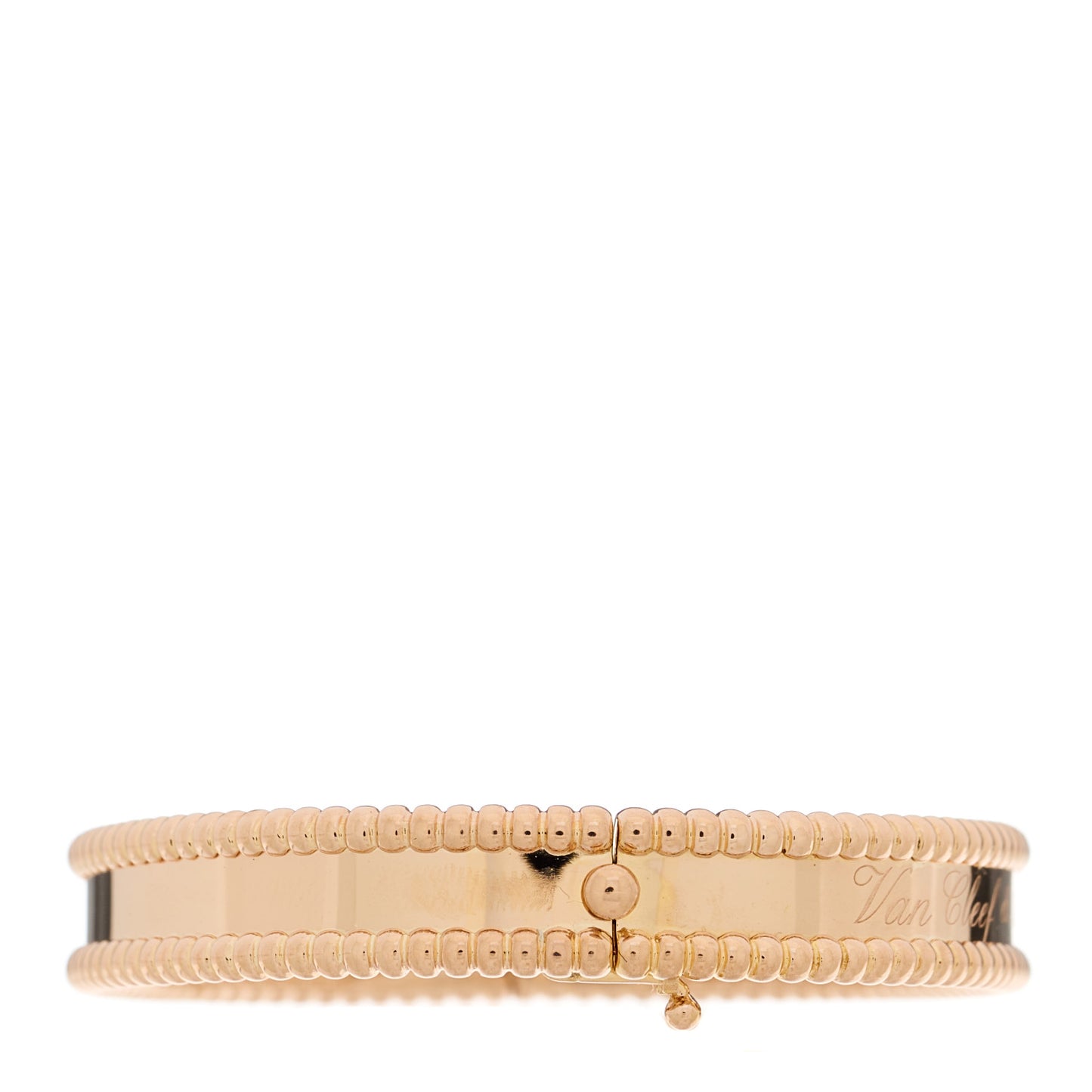 18K Rose Gold Perlee Signature Bangle Bracelet S