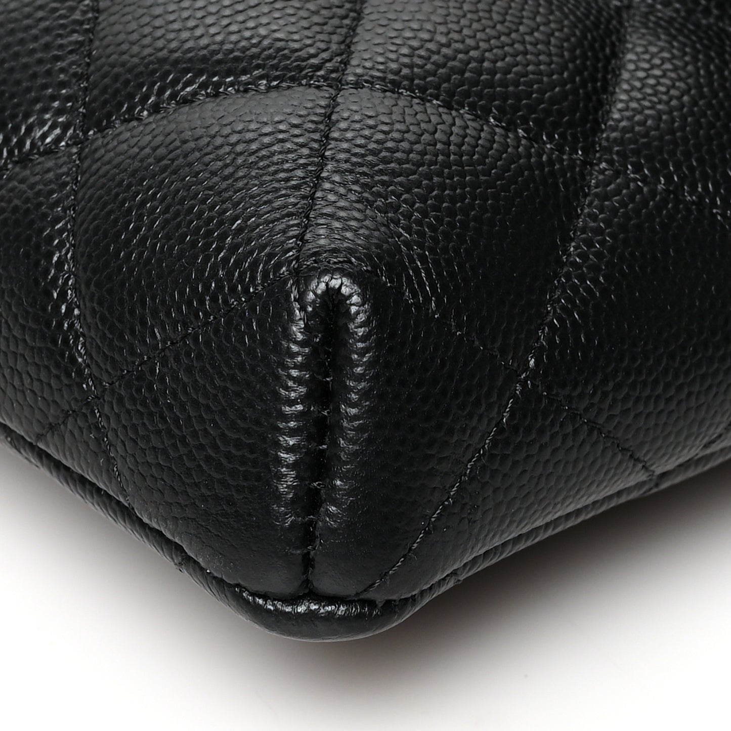Caviar Quilted Flap Clutch Black