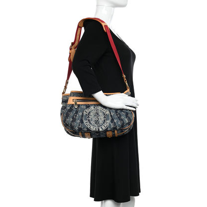 Louis Vuitton Denim Raye Porte Epaule MM 2 of 14