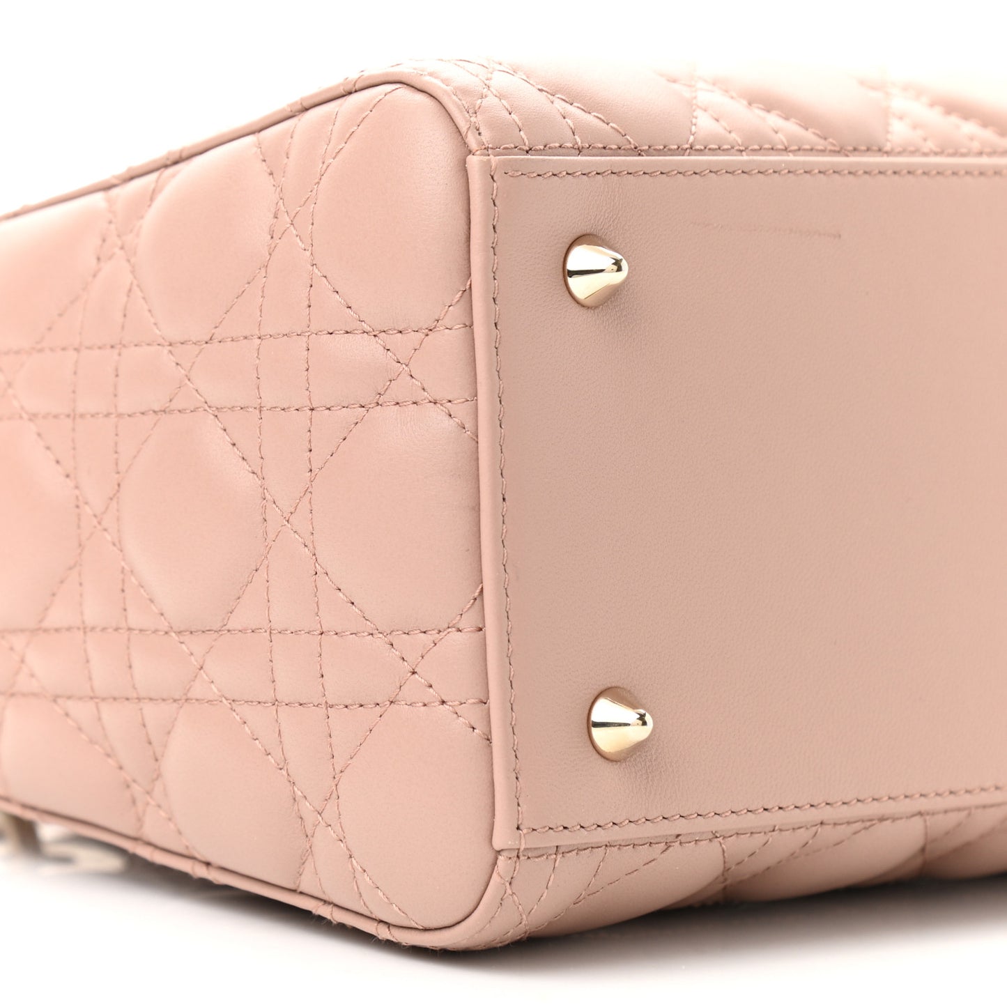 Lambskin Cannage Medium Lady Dior Rose Poudre