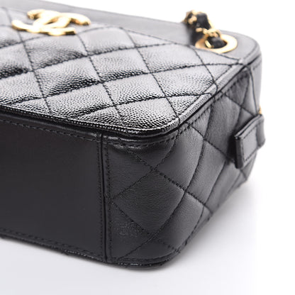 Chanel Metallic Lambskin Grained Calfskin Quilted Camera Case Black 9 of 10